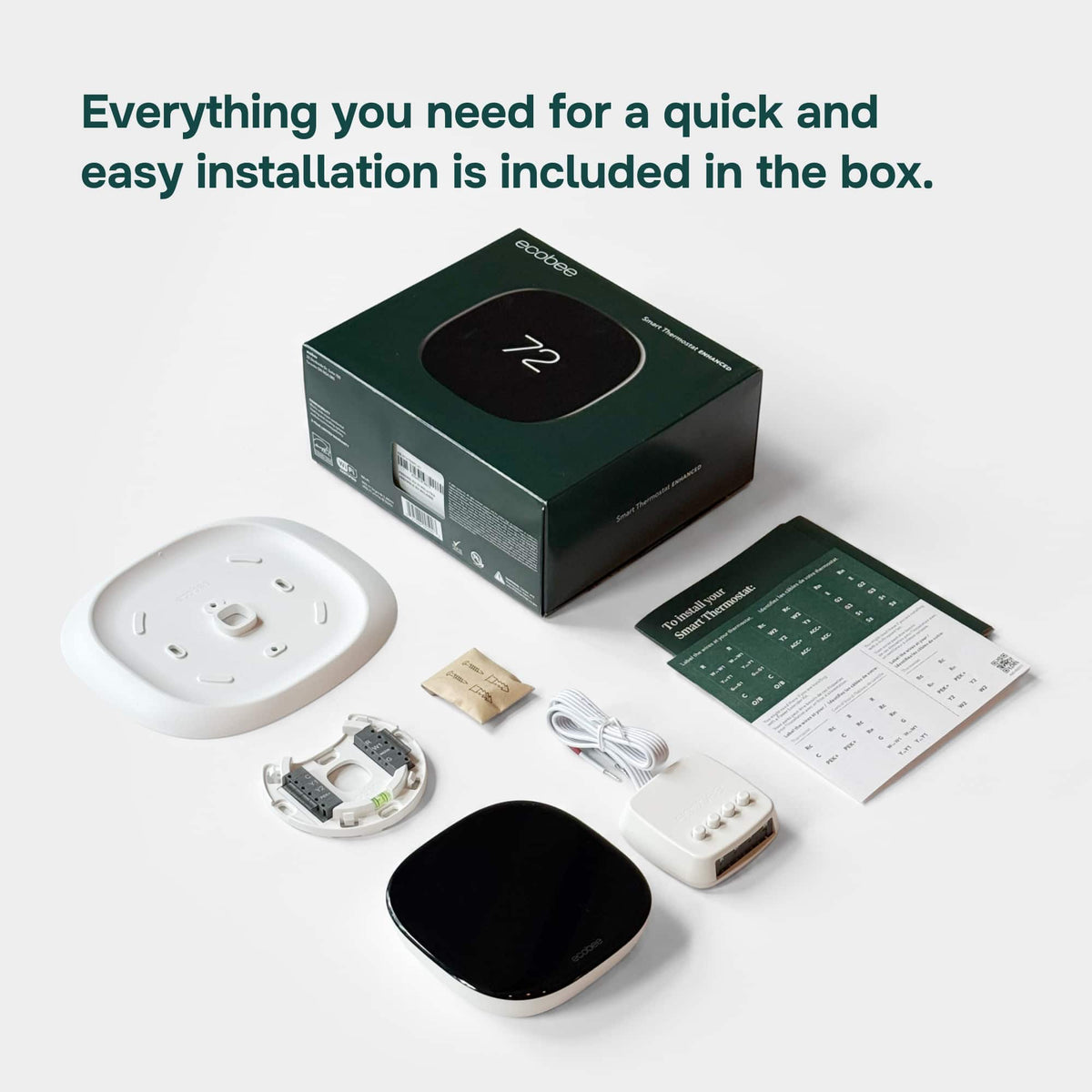 ecobee - Smart Thermostat Enhanced, Programmable Wifi Thermostat - Black