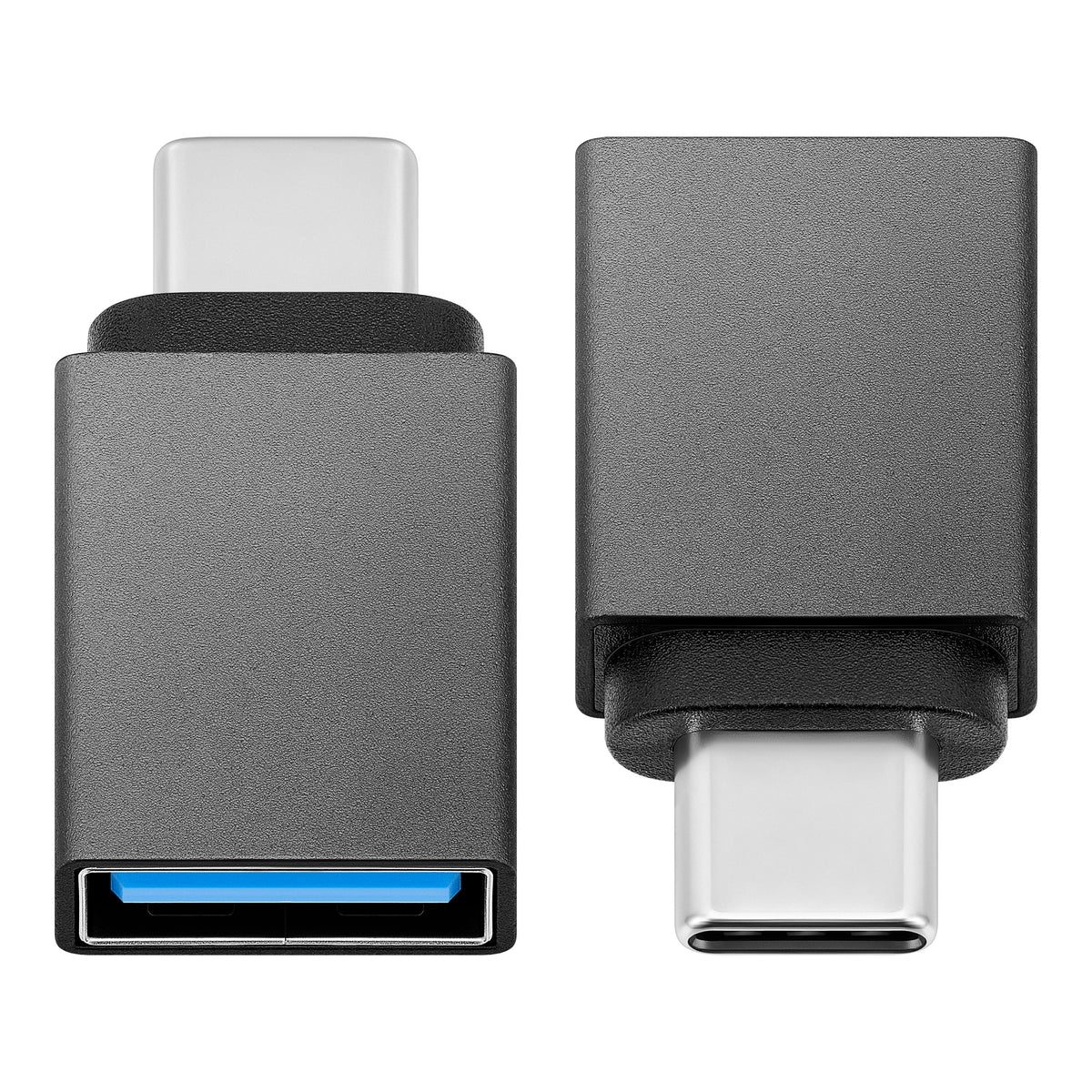 Best Buy essentials™ - USB-C Male to USB Female Adapter (2-Pack) - Black