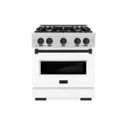 ZLINE - 30 in. Wide 4 Burner Autograph Classic Gas Range Black Accents (CGRZ-WM-30-MB) - White