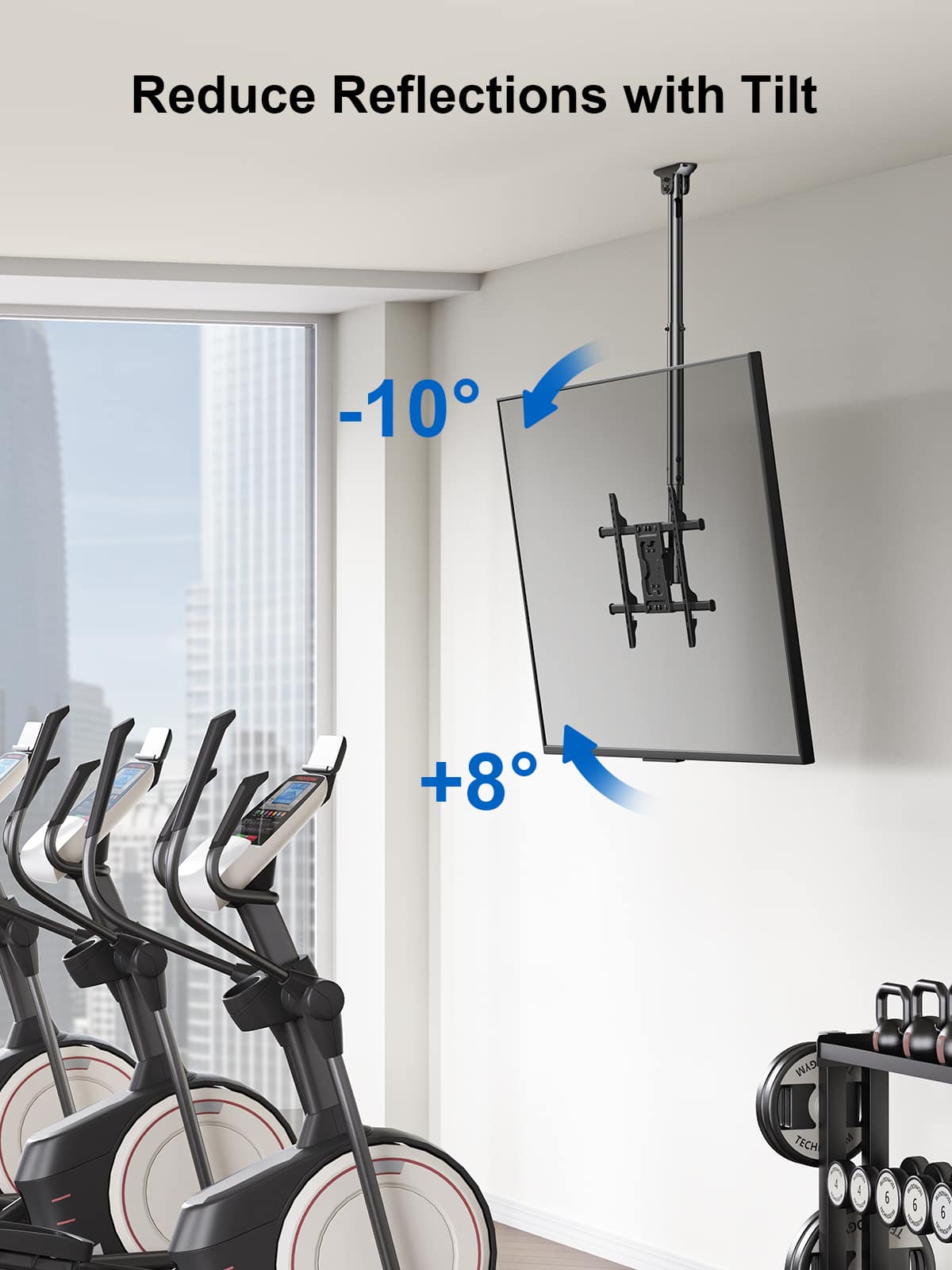ErgoAV - 43″-75″ Ceiling Mounts for TVs - Black