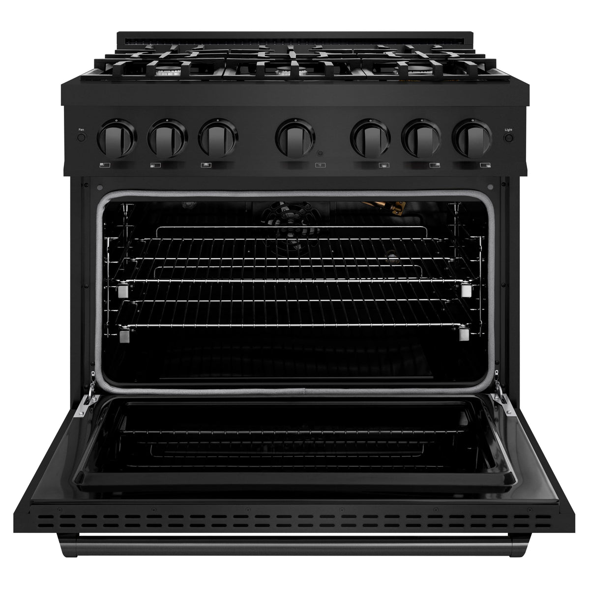ZLINE - 36 in. Wide 6 Burner Classic Gas Range and Convection Oven (CGRB-36) - Black Stainless Steel