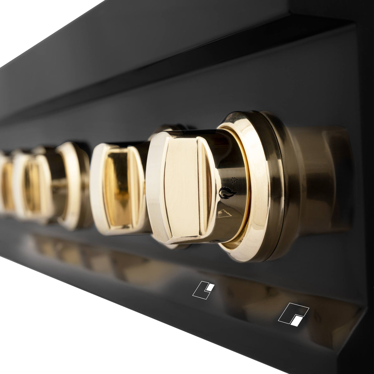 ZLINE - Autograph 36 in. Legacy Rangetop in Black Stainless Steel w/ Gold Accents - Black Stainless Steel