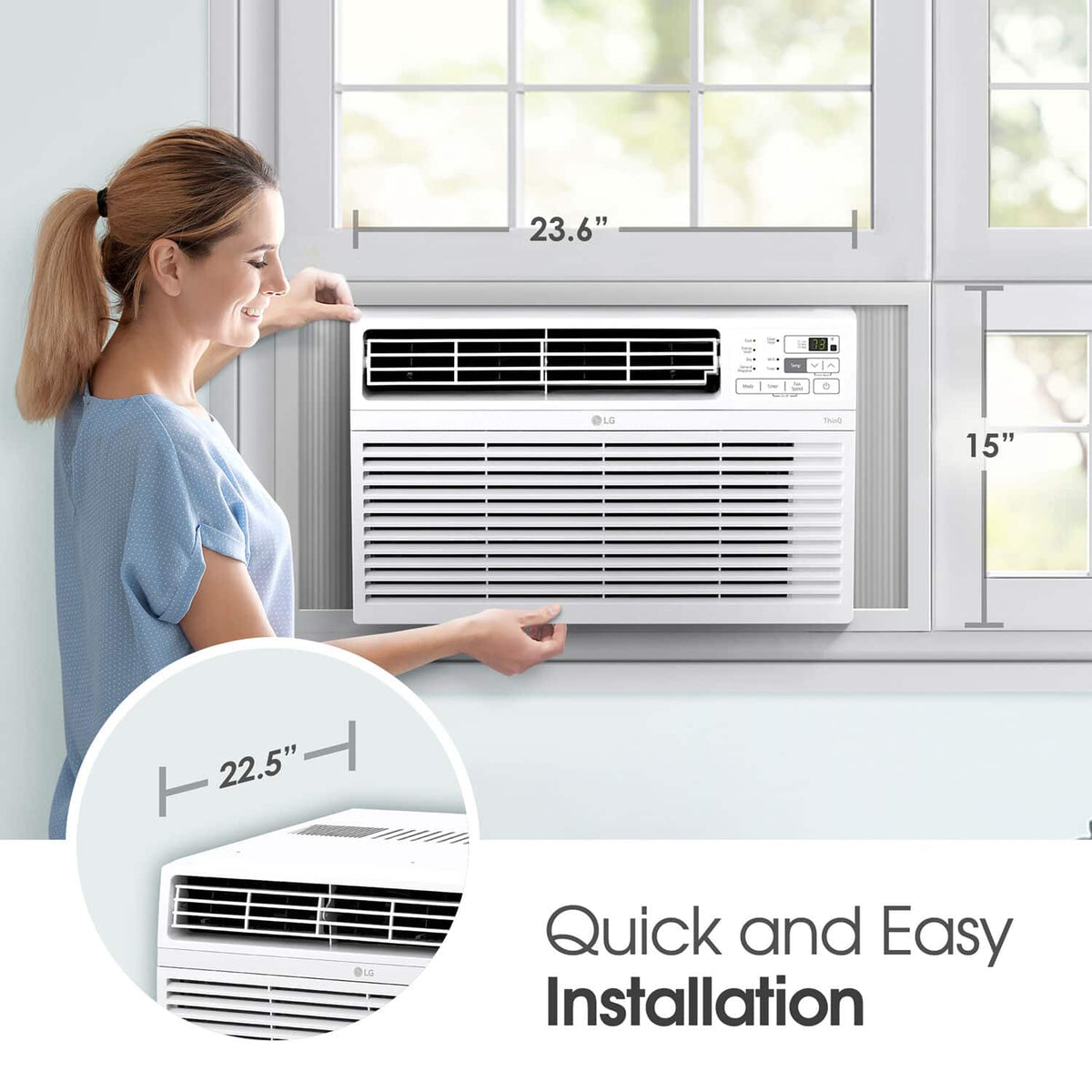 LG - 800 Sq. Ft. 14,000 BTU Window Air Conditioner - White