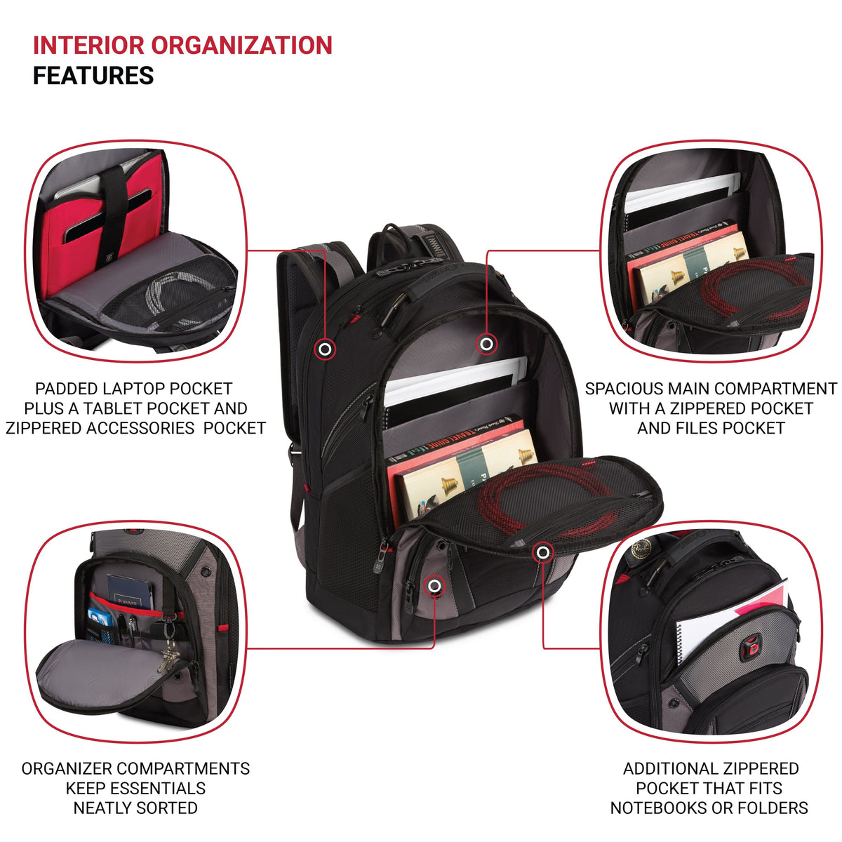 SwissGear - Synergy Backpack for 16" Laptop - Black/Gray