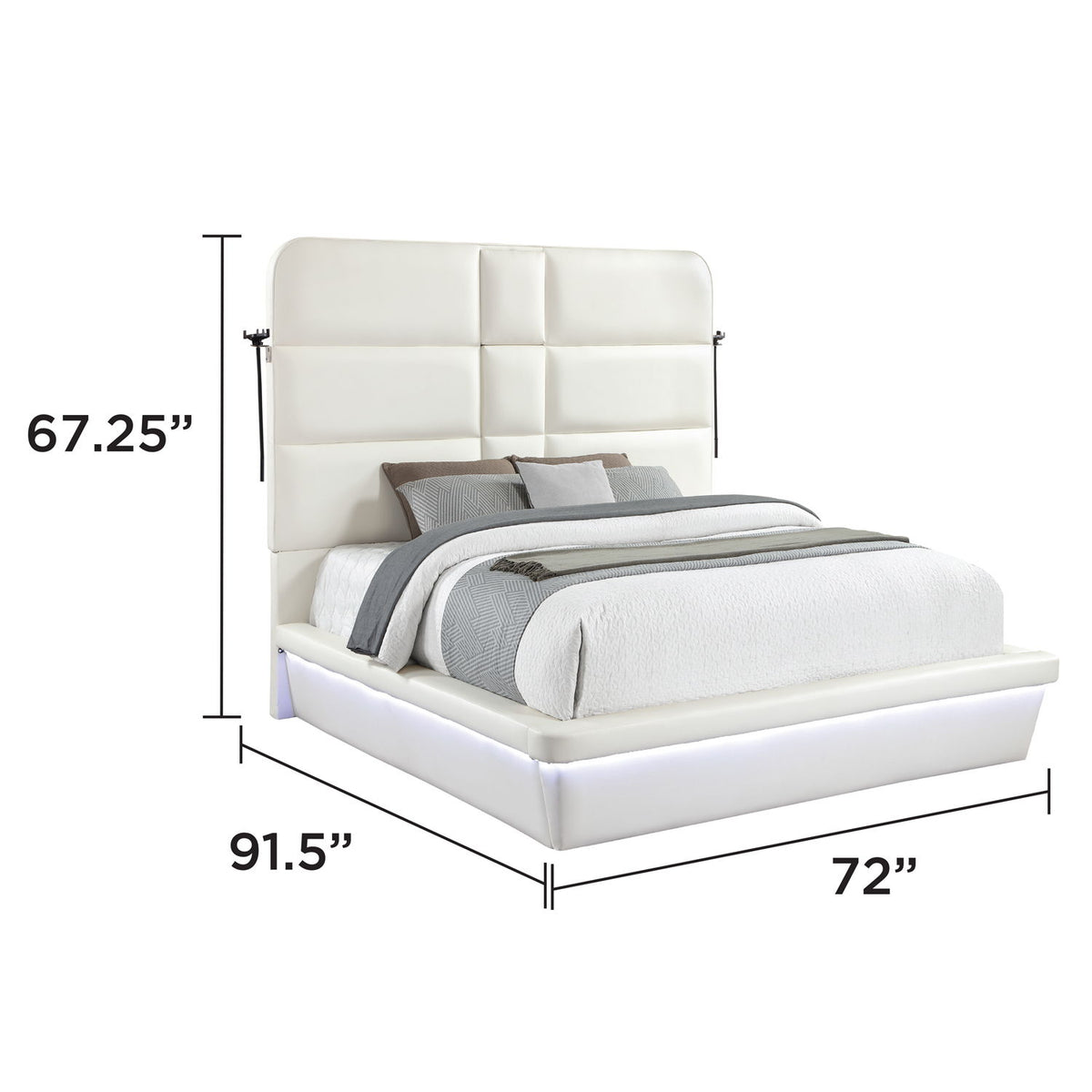 Futura - Cama tapizada con cabecero alto