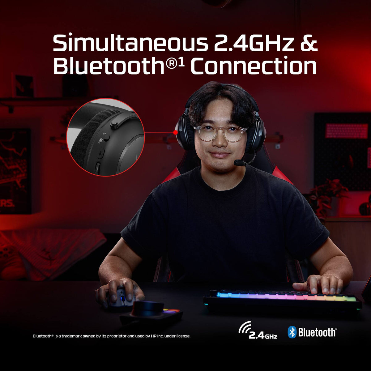 HyperX - Cloud Alpha 2 Wireless Gaming Headset for PC, PS5, PS4, Nintendo Switch, Mac, Mobile, and Bluetooth - Black