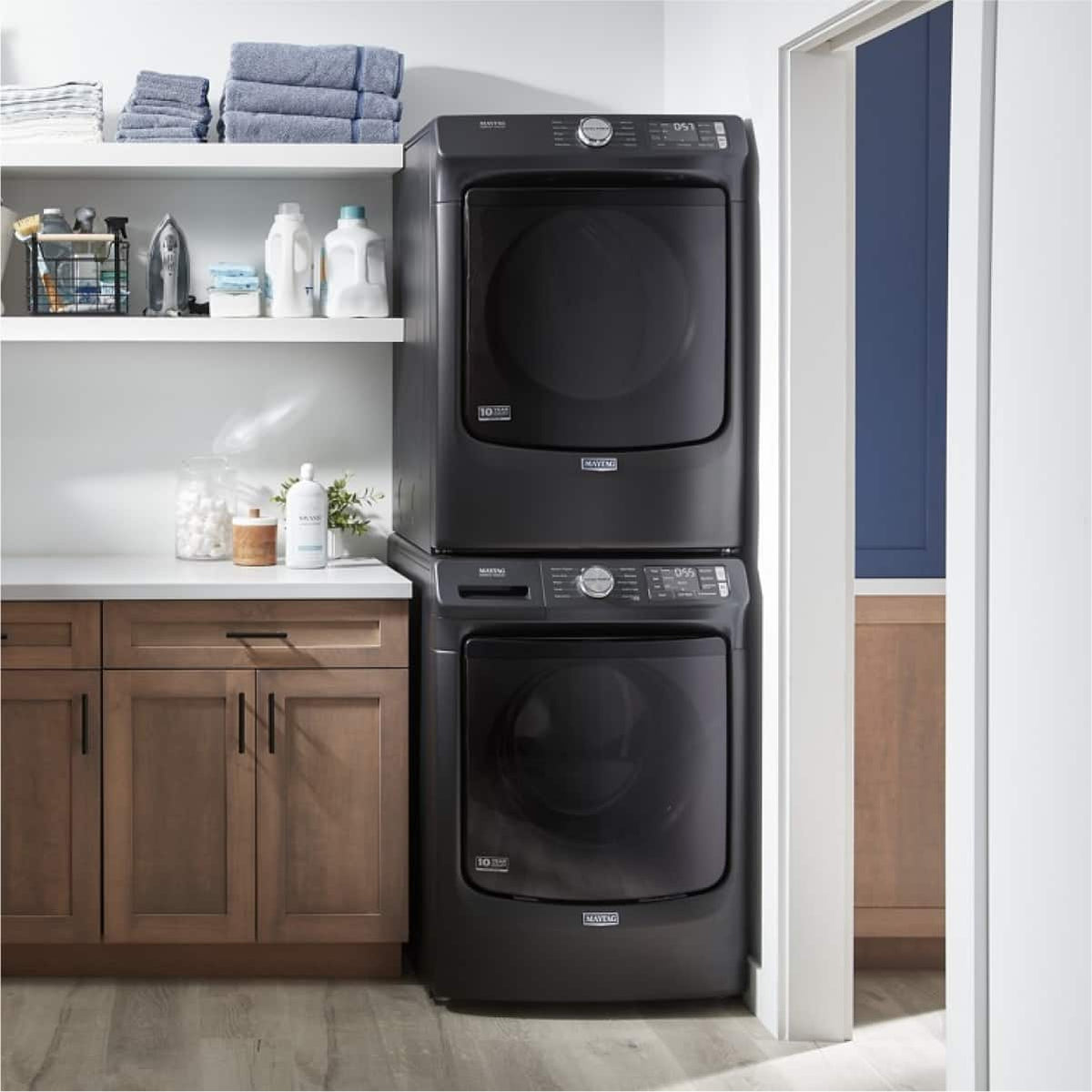Maytag - 7.3 Cu. Ft. Stackable Gas Dryer with Extra Power Button - Volcano Black