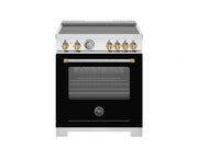 Bertazzoni - 30" Master Series Induction Range - Nero Matt/Gold - Black