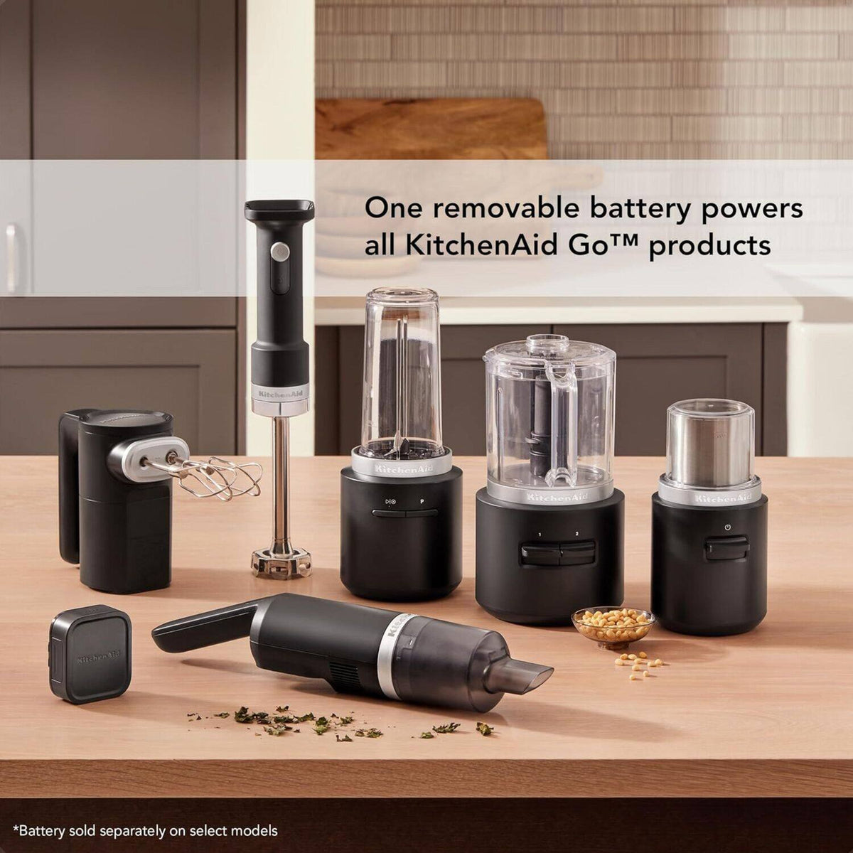 KitchenAid - Go Cordless Blade Grinder with Battery - Black