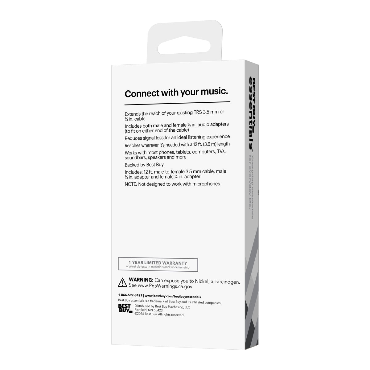 Best Buy essentials™ - 12' Headphone Extension Kit & Adapters - Black