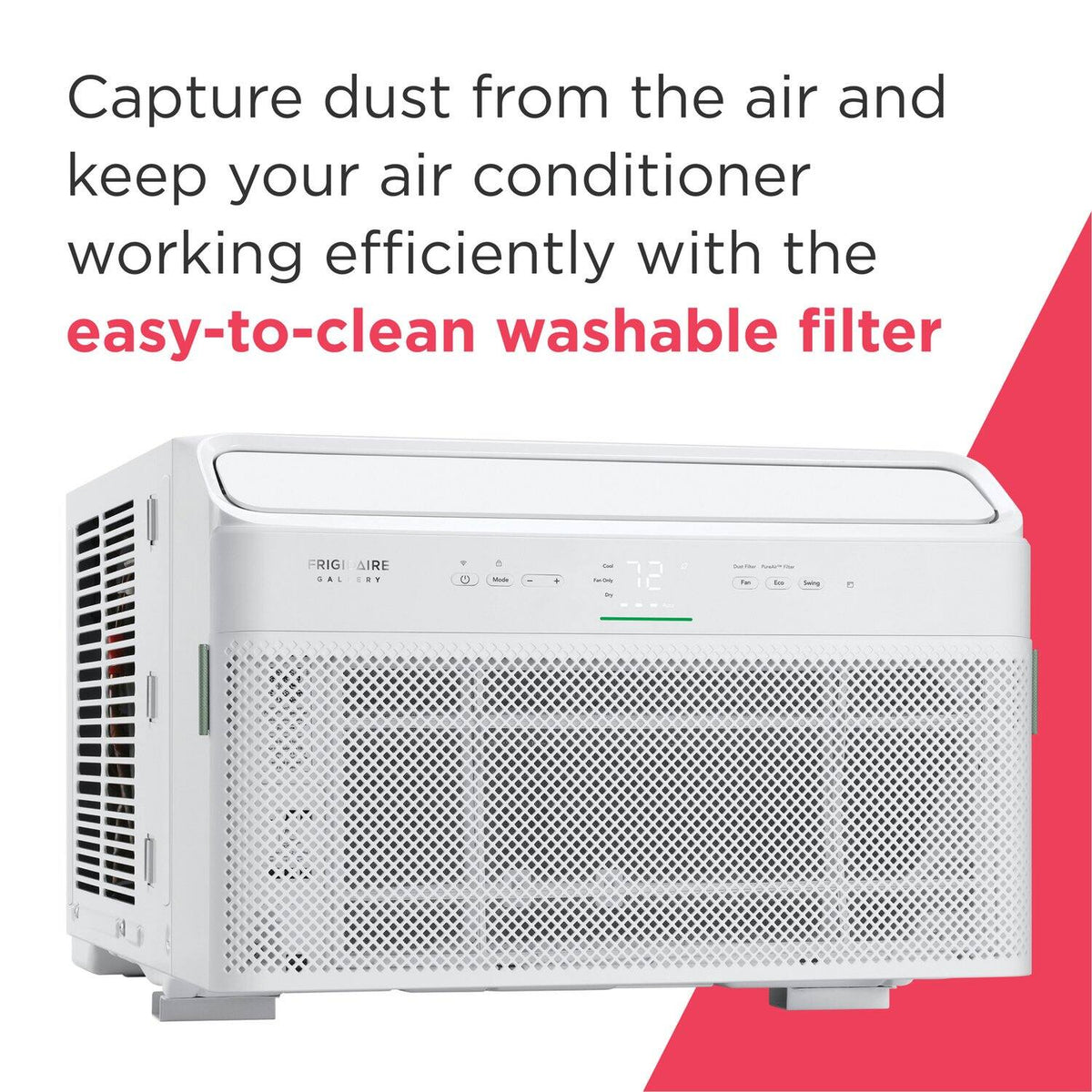 Frigidaire - Gallery 115V 10,000 BTU 450 Sq. Ft. Smart Inverter Window Air Conditioner with Remote - White