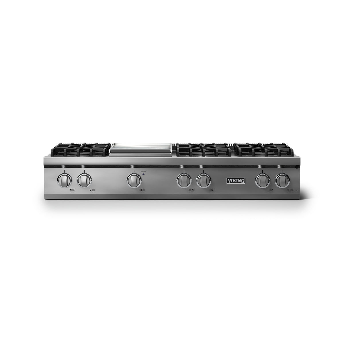 Viking - 48"W. Pro5S 6 Burner Built-in Gas Sealed Burner Rangetop-Stainless Steel - Stainless Steel
