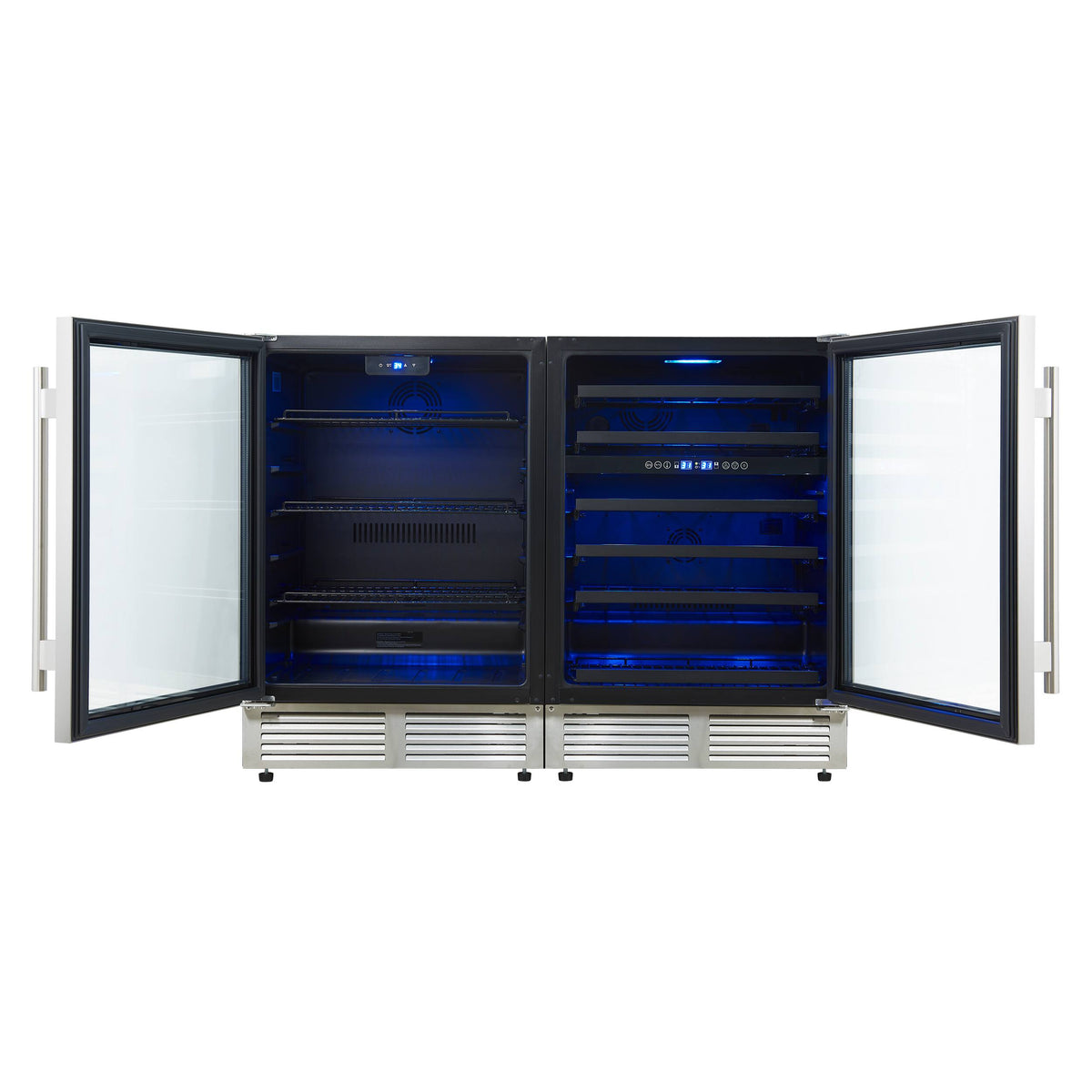 Forno Appliances - Gemello 52-Bottle Side-by-Side Wine and Beverage Cooler - Stainless Steel