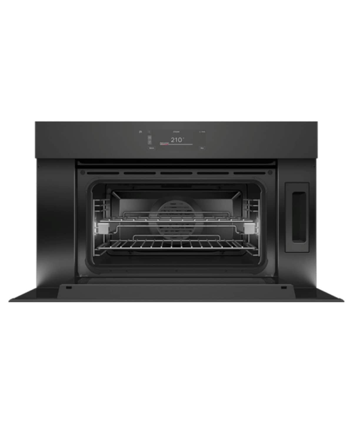Fisher & Paykel - 30" Single Combination Steam Oven, 6.8" Touchscreen, Handleless - Minimal (Soft - Black