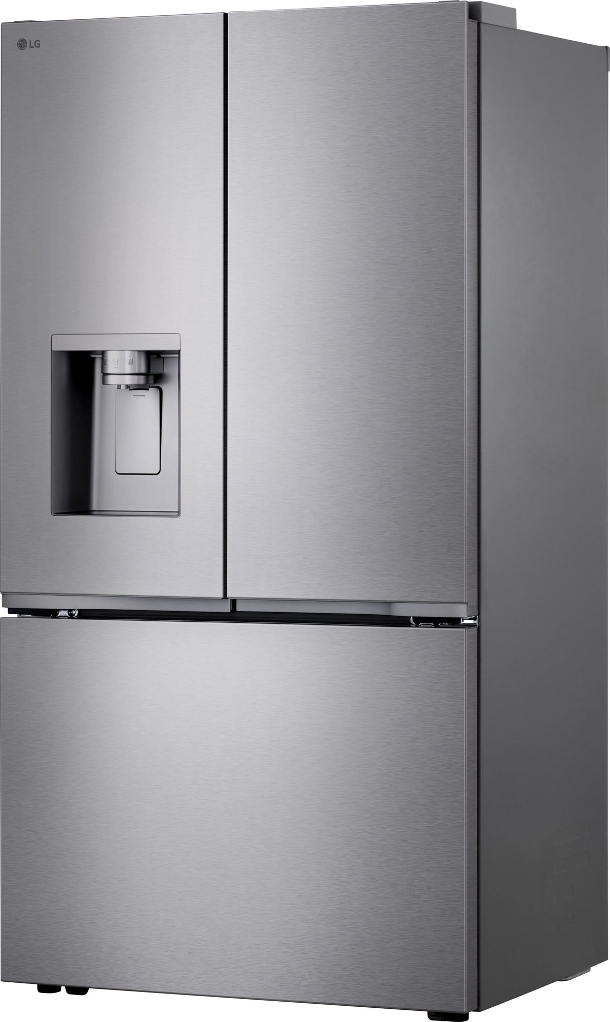LG - 36-in Wide Counter-Depth MAX 23.7 Cu. Ft. 3-Door Smart French Door Refrigerator with Zero Clearance Hinge System - PrintProof Stainless Steel Look