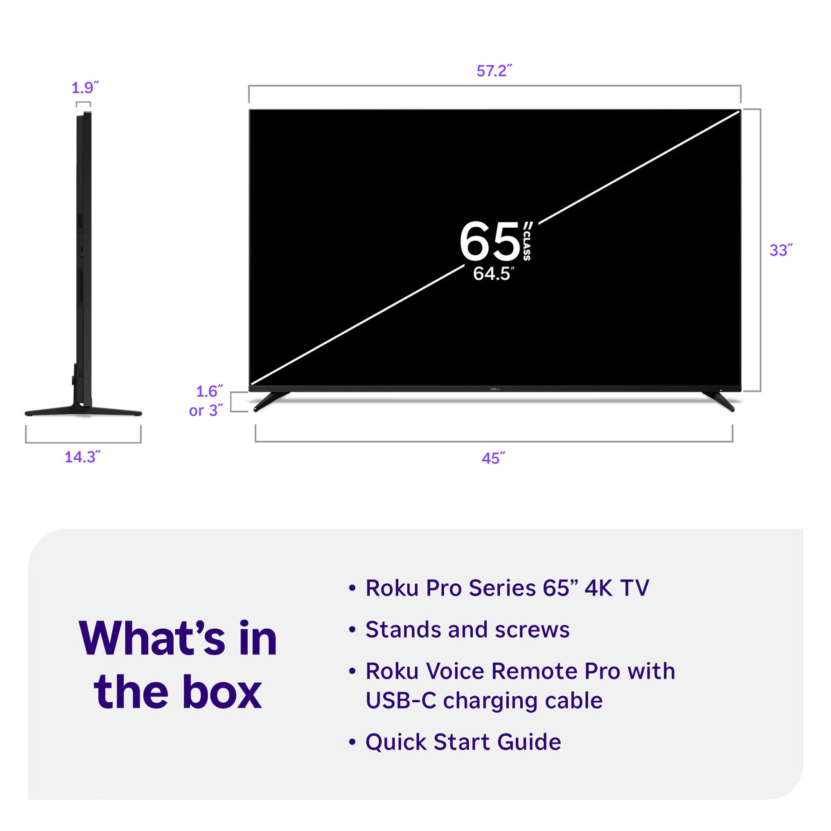 Roku - 65" Class Pro Series 4K QLED Mini-LED Smart RokuTV