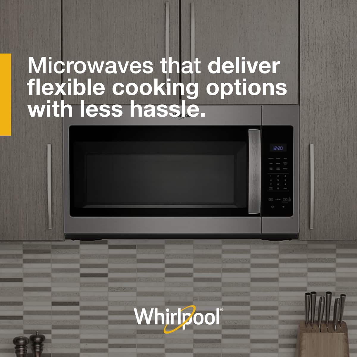 Whirlpool - 1.7 cu. ft. Microwave Hood Combination with Electronic Touch Controls - Stainless Steel