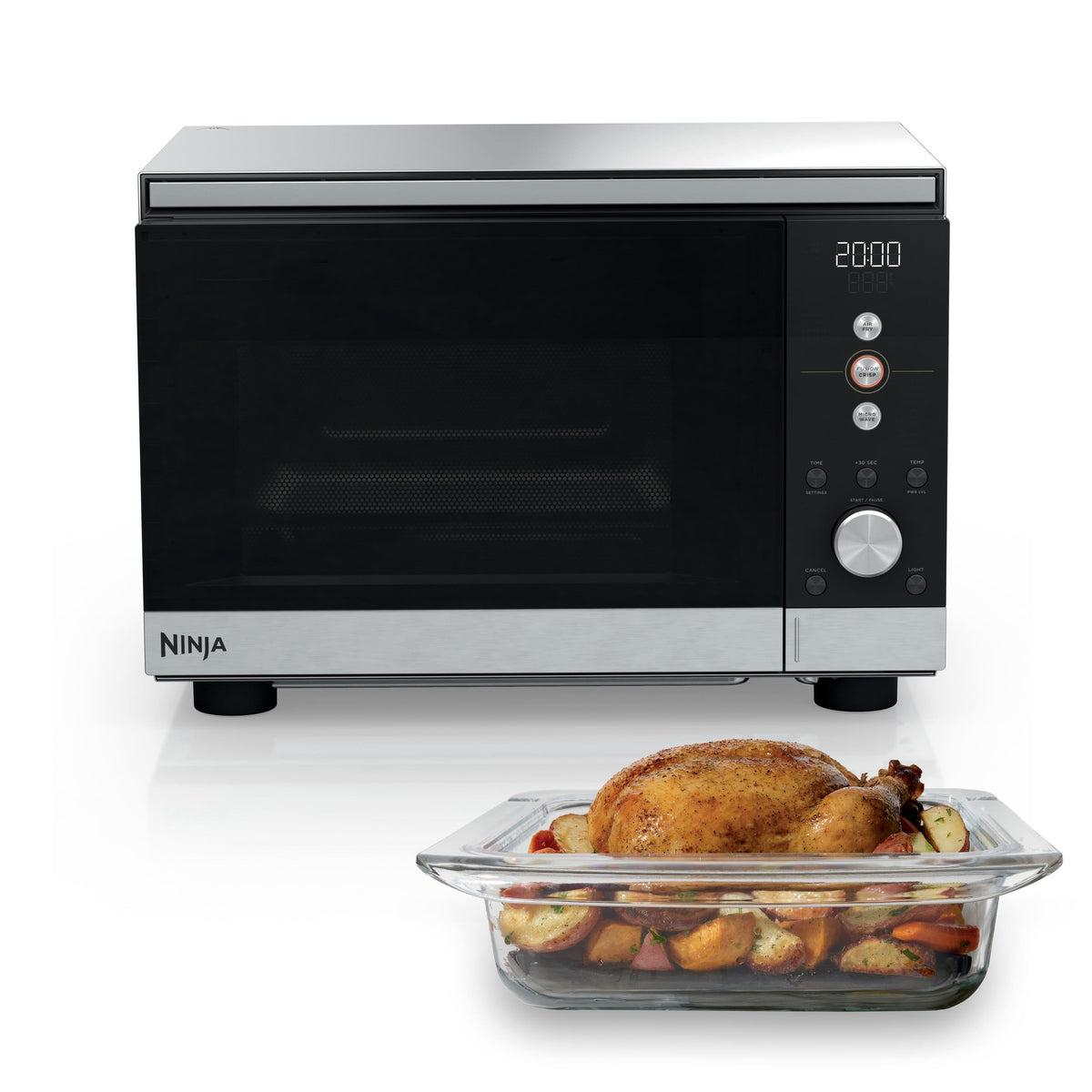 Ninja - Crispi Microwave and Air Fryer with FusionCrisp Technology - Black / Stainless Steel