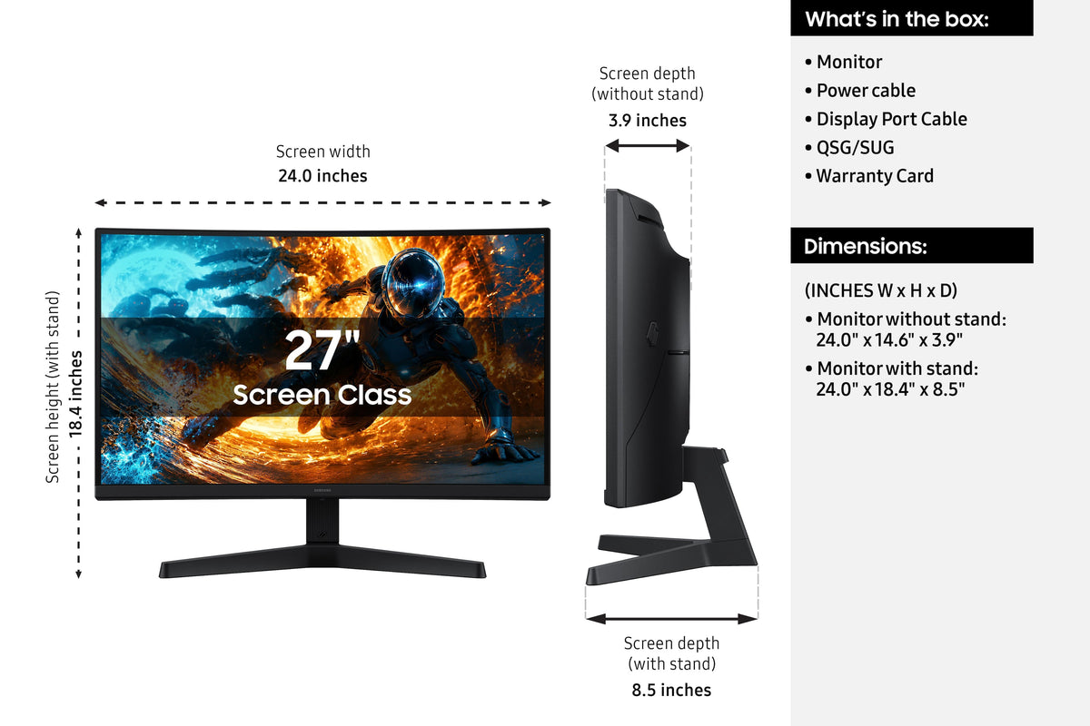 Samsung - 27" Odyssey G5 (G55H) QHD 180Hz 1ms AMD FreeSync 1000R Curved Gaming Monitor with HDR10 - Black
