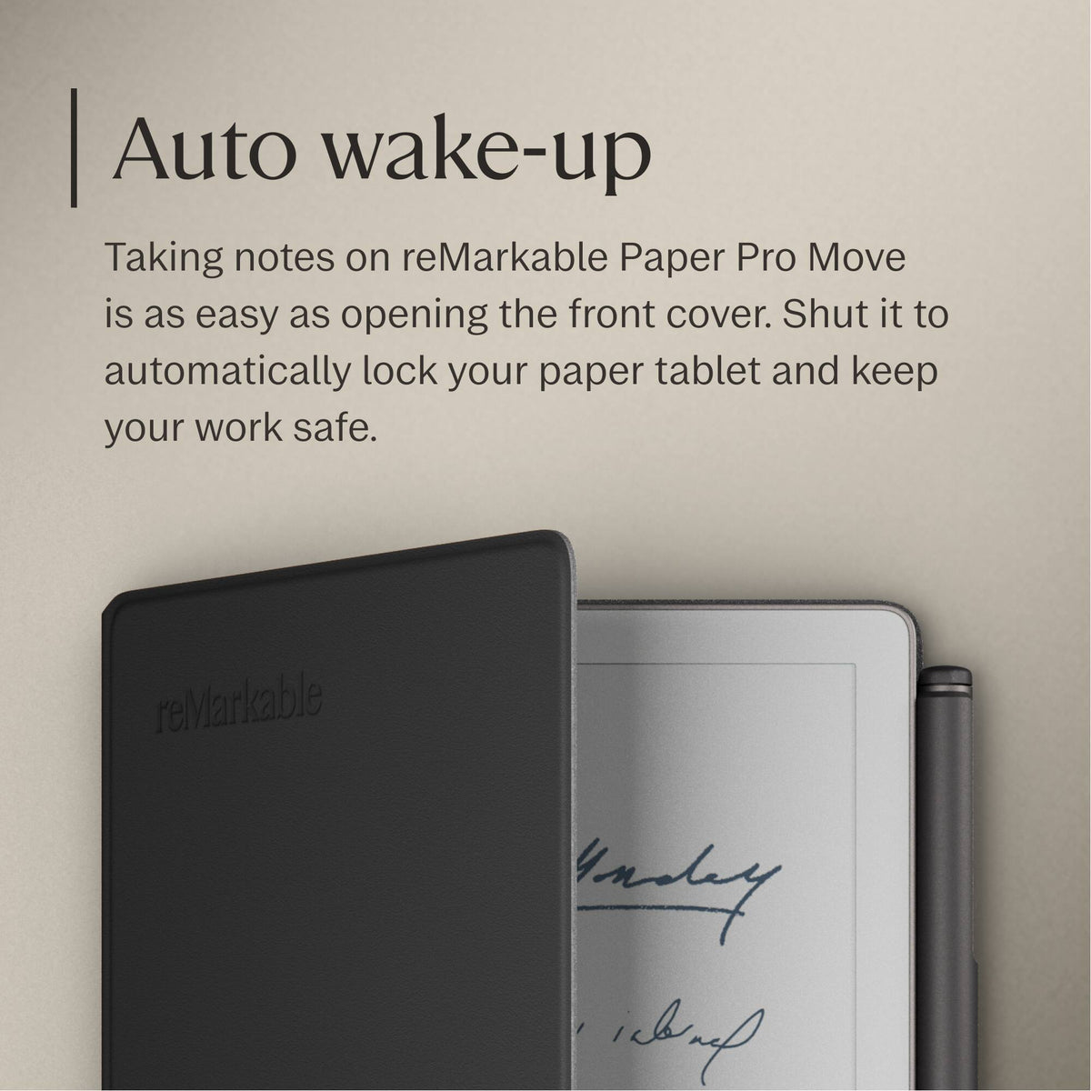 reMarkable - Paper Pro Move - Premium leather Book Folio for your 7.3'' paper tablet - Black