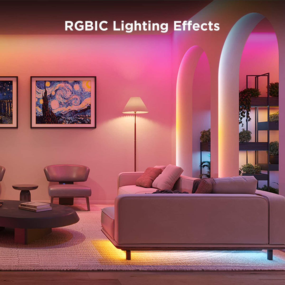 Govee - 49.2ft Wi-Fi RGBICW LED Strip Light - Multi