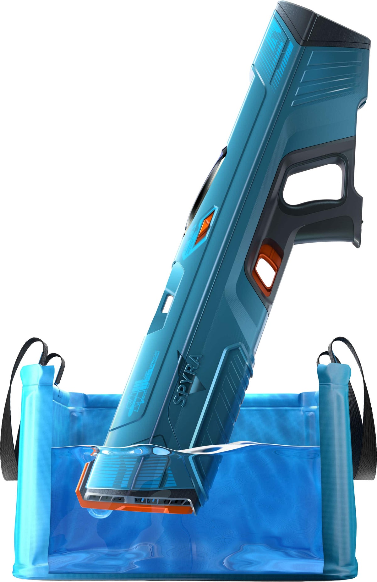SPYRA - Electric Water Blaster Outdoor Squirt for Pool Games, SpyraFour - Blue