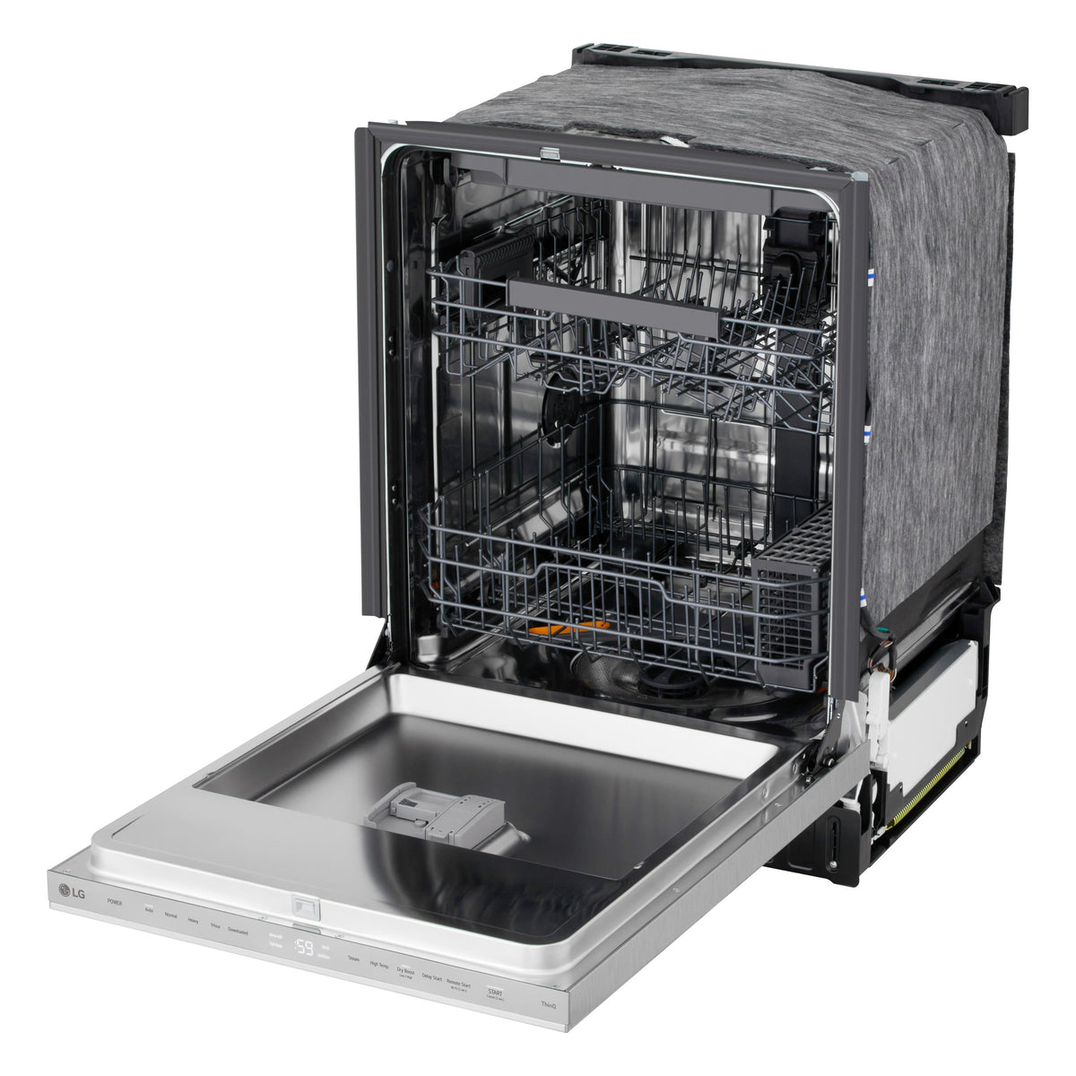 LG - FlushFit 24-in Top Control Smart Built-In Stainless Steel Tub Dishwasher with 3rd Rack, 1-Hour Wash and Dry, 46dBA - Stainless Steel