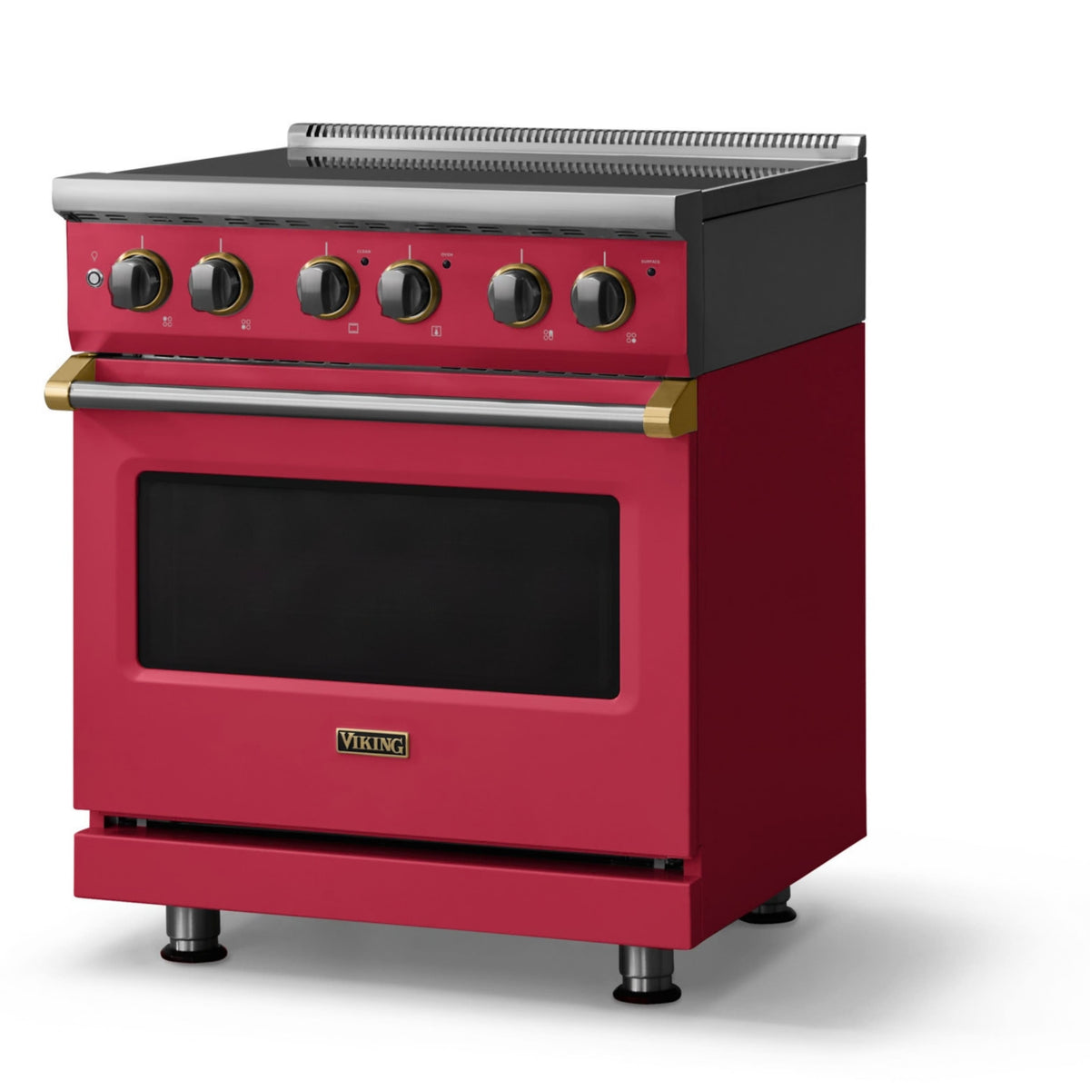 Viking - 30"W. Pro5S 4.7 Cu. Ft. Freestanding 4 Element Electric Convection Range - /Brushed Brass - Valentine