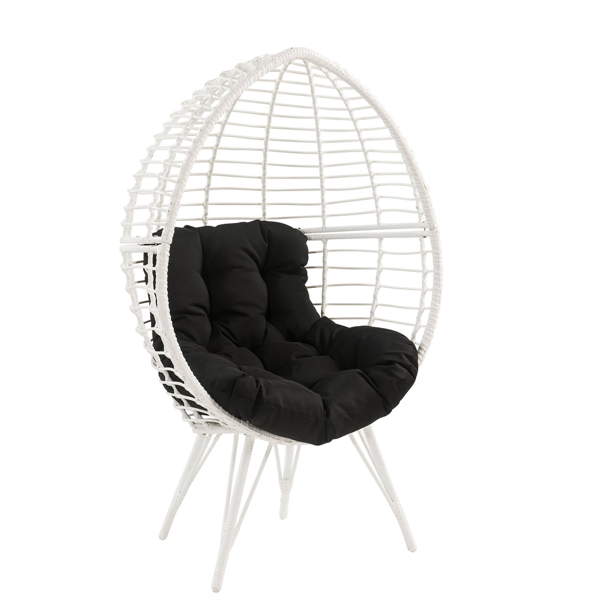 Galzed - Tumbona para patio - Negro / Blanco
