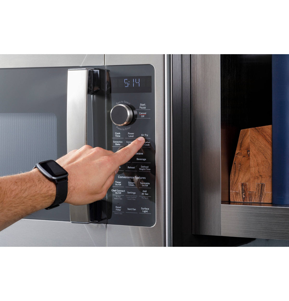 GE Profile - 1.7 Cu. Ft. Convection Over-the-Range Microwave with Sensor Cooking and Air Fry - Stainless Steel