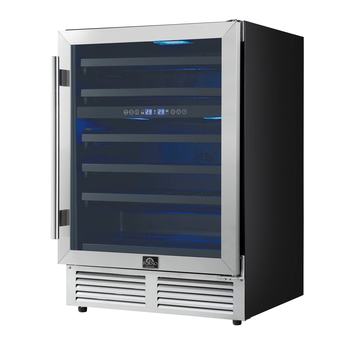 Forno Appliances - Bacchino 51-Bottle Convertible Dual Zone Wine Cooler - Stainless Steel