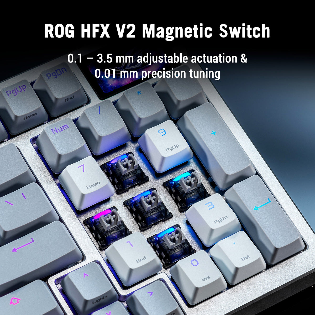 ASUS - ROG Azoth 96% Wireless Magnetic Hall Effect RGB Gaming Keyboard with Hot-Swappable ROG HFX V2 Switches - White