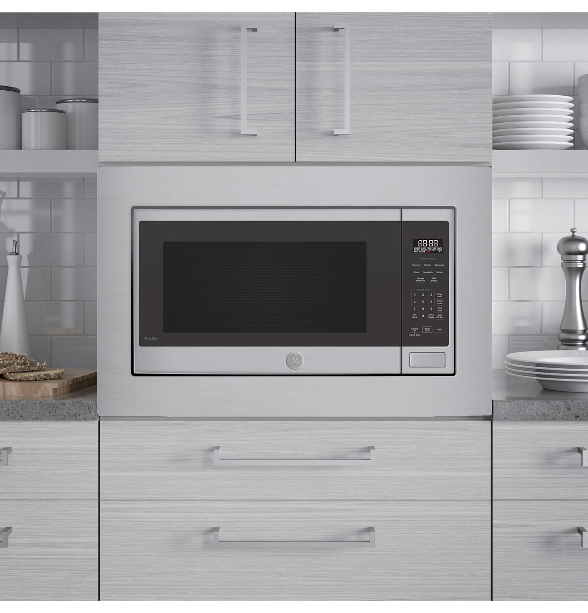 GE Profile - 2.2 Cu. Ft. Smart Built-In Microwave with Sensor Cooking and Glass Touch Controls - Stainless Steel