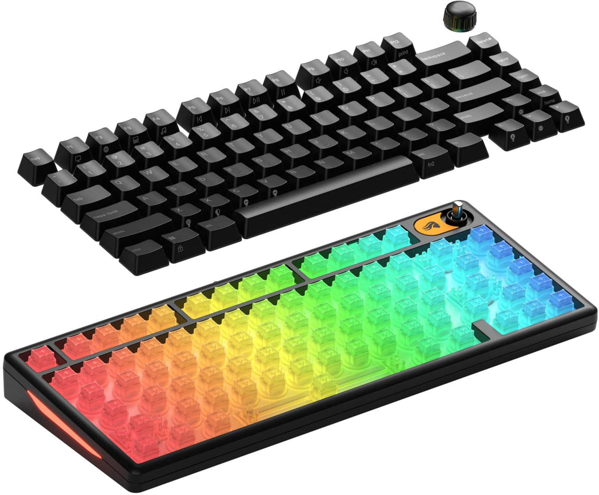 Glorious - GMBK 75% Wired Membrane Gaming Keyboard with Swappable MX-Compatible Keycaps - Black