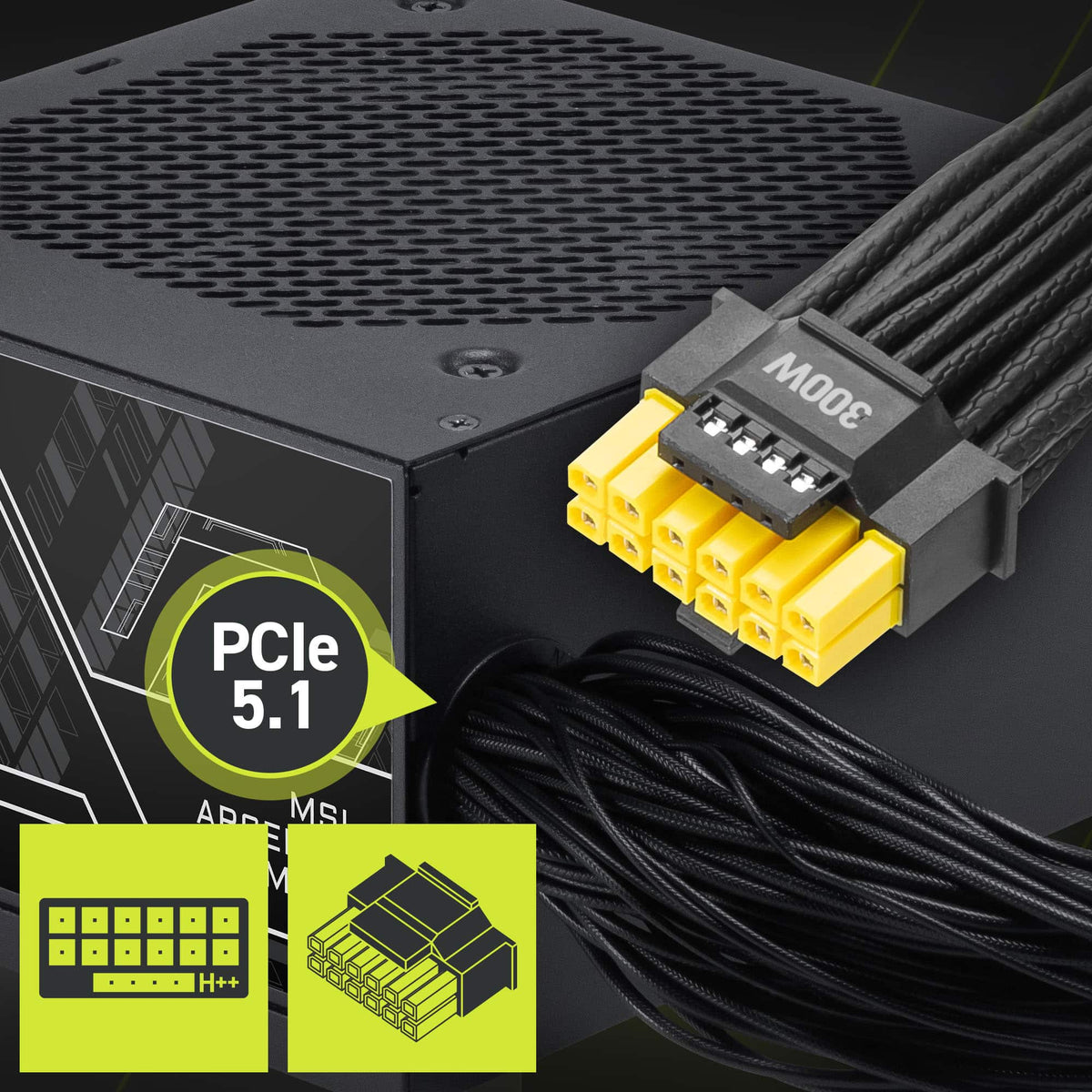 MSI - MAG A650BN PCIE5 III 650W 80 PLUS Bronze Non-Modular ATX 3.1 & PCIe 5.1 Ready Power Supply - Black