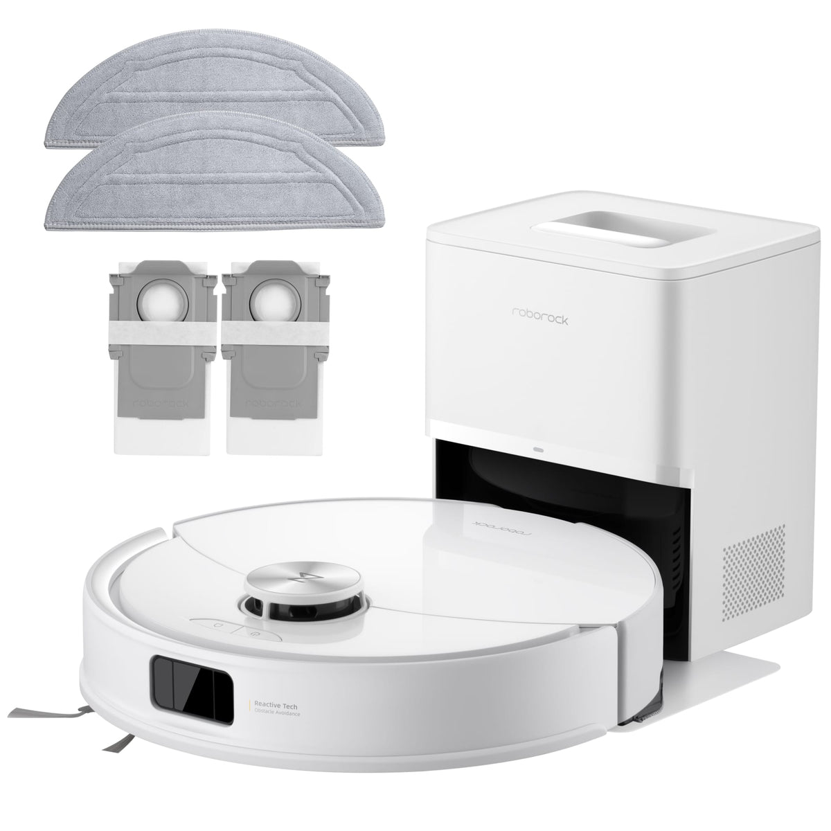 Roborock - Q10 Series Robot Vacuum & Mop, 10000Pa Suction, 70 Days Self-Emptying, Anti-Tangle Brush, Obstacle Avoidance - White