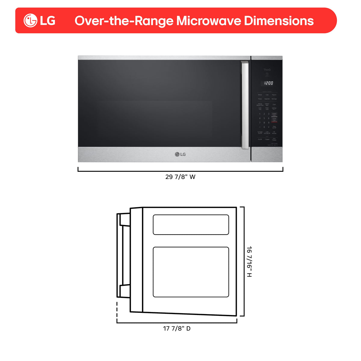 LG - 1.8 Cu. Ft. Over-The-Range Smart Microwave with Sensor Cooking and EasyClean - Stainless Steel