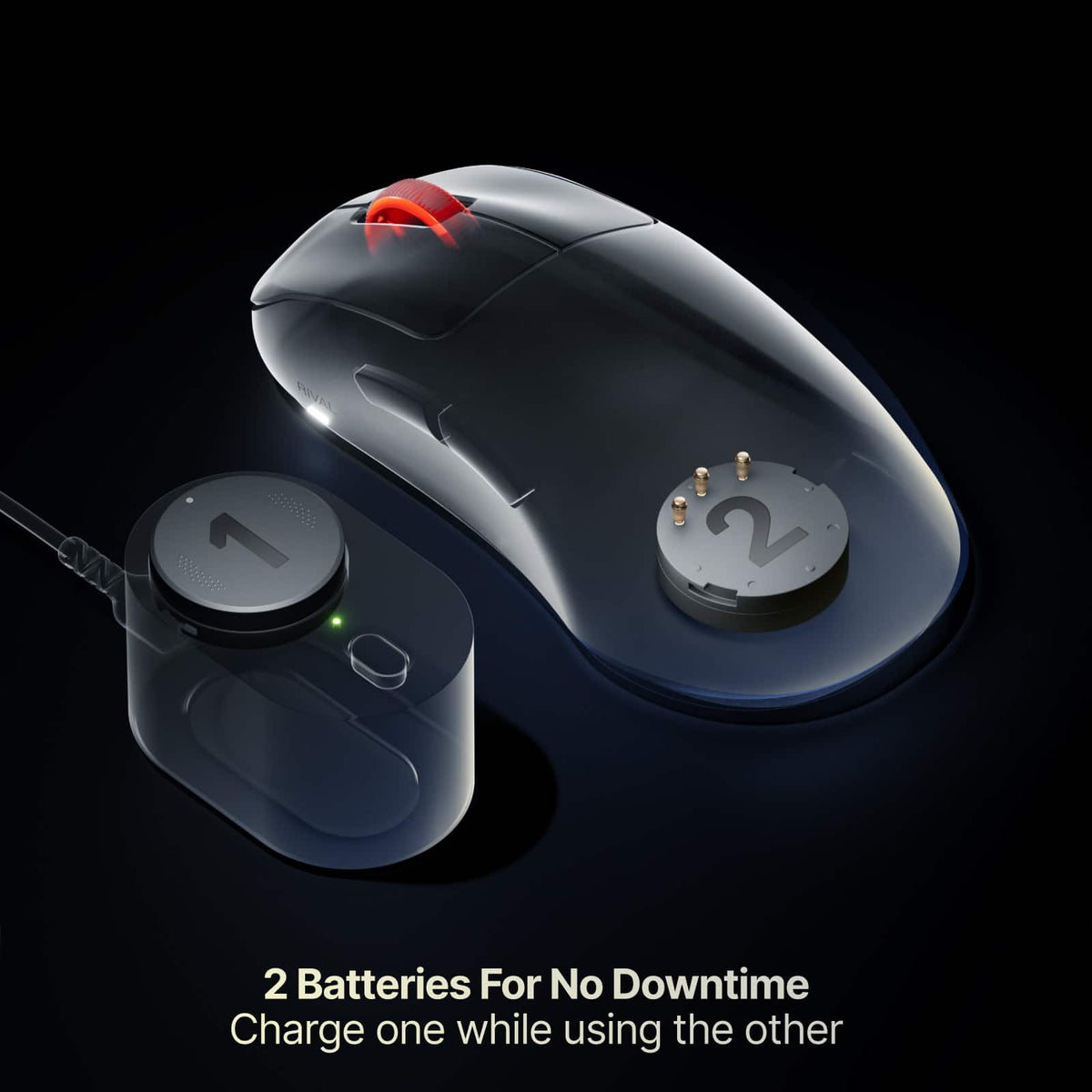 SteelSeries - Rival Pro Wireless Optical Ergonomic Gaming Mouse with 8K Polling – Ultra-Wideband/RF for PC - Wireless - Black