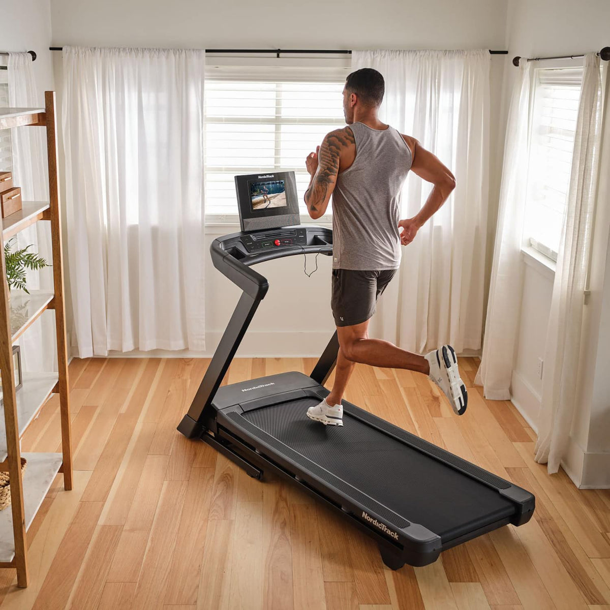 NordicTrack - T Series 10 Treadmill with 10" Tilting Touchscreen and Compact Design - Black