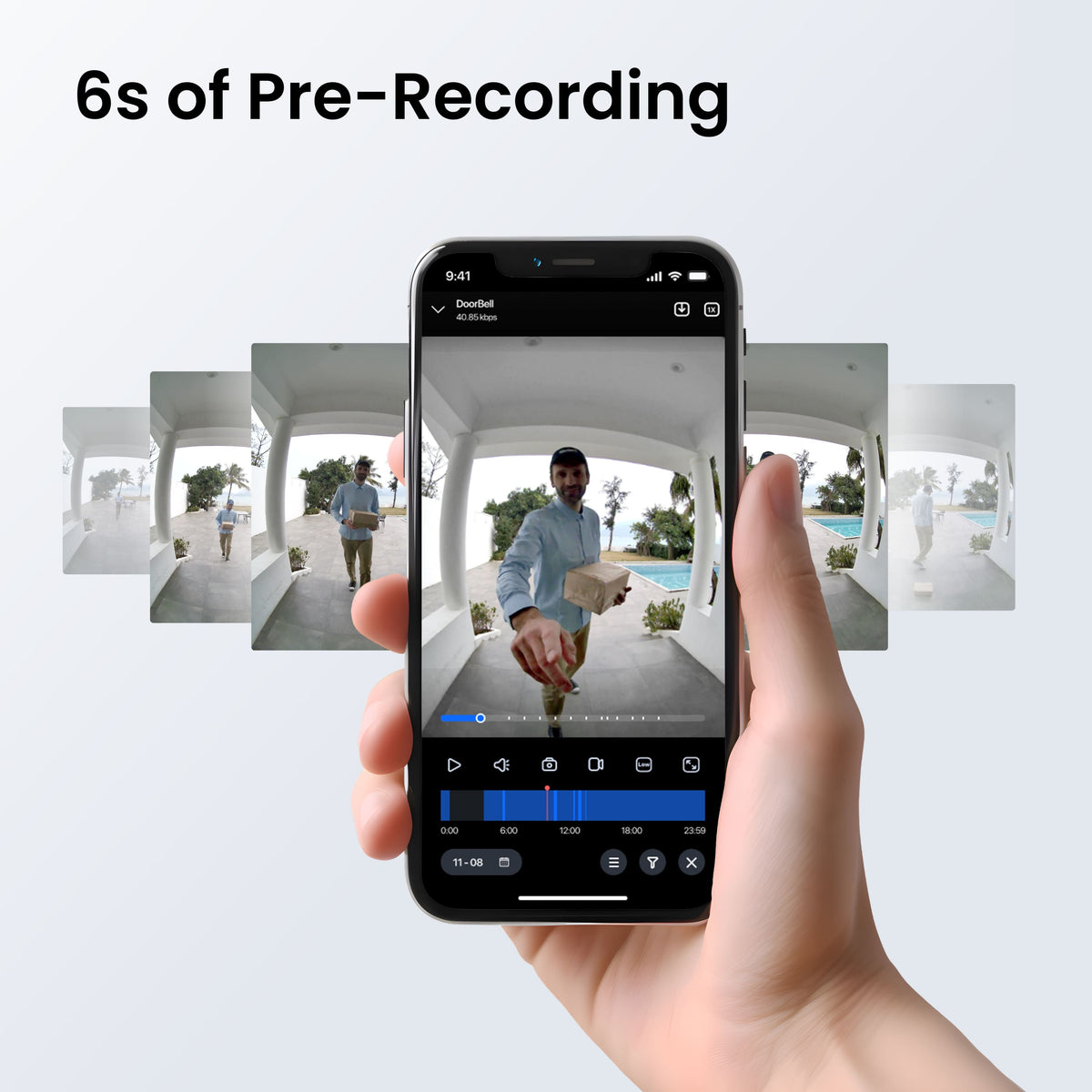 Reolink - D340P Wired PoE Video Doorbell Camera 2K+ 5MP with Chime, Pre-Record, Works with NVRs - Black