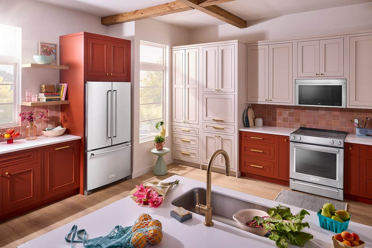 KitchenAid - 1.1 Cu. Ft. Convection Flush Built-In Over-the-Range Smart Microwave with Sensor Cooking and Air Fry Mode - Stainless Steel
