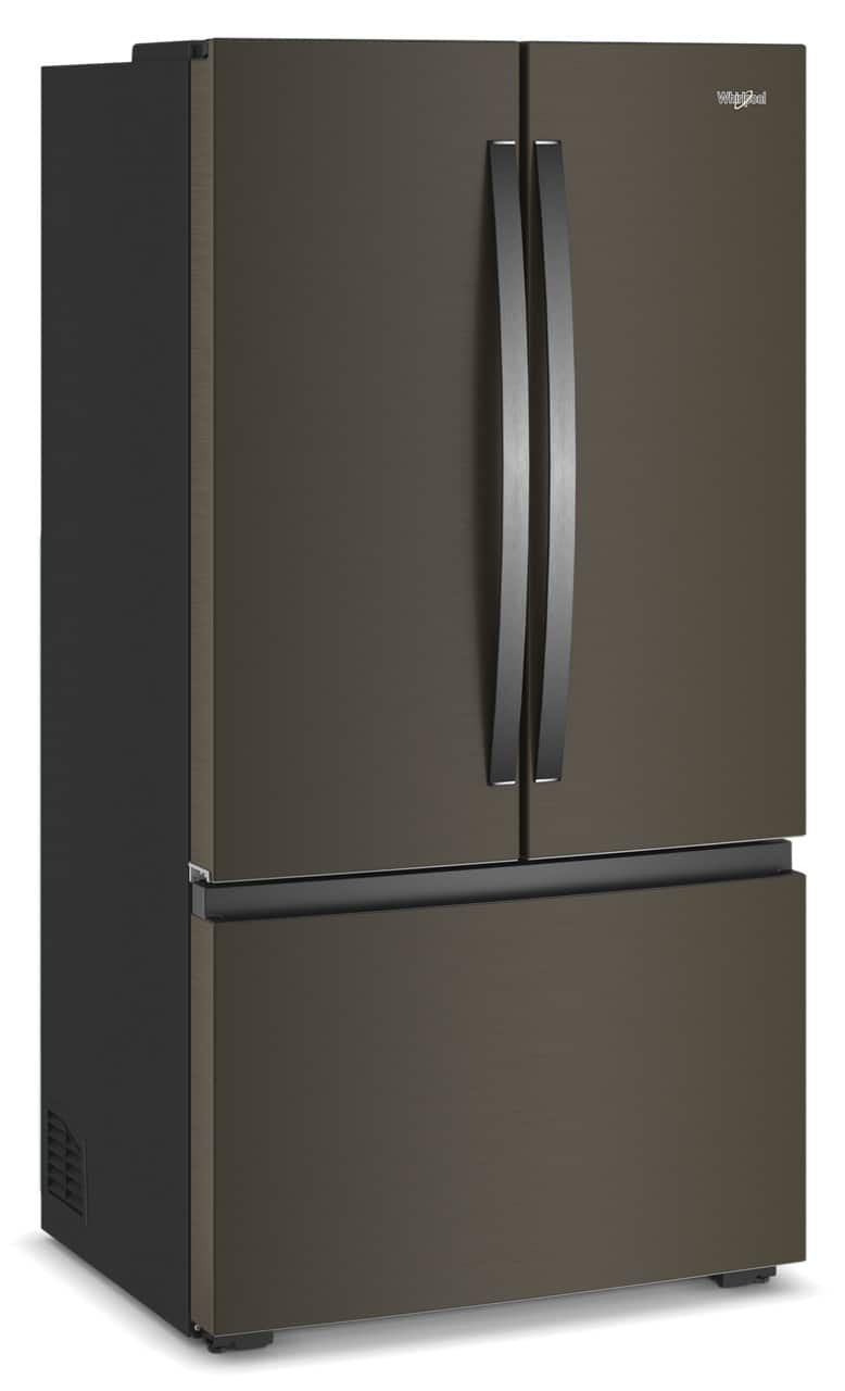 Whirlpool - 36 in. Wide 24 cu. ft. 3-Door French Door Counter Depth Refrigerator - Black Stainless Steel