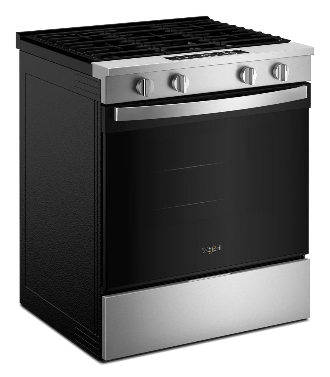Whirlpool - 30 in. Wide 4 burners 5.0 cu. ft. Freestanding Slide-In Gas Range with No Preheat and Slow Cook Modes - Stainless Steel