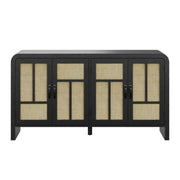Aparador Buffet con 4 puertas y estantes ajustables - Negro