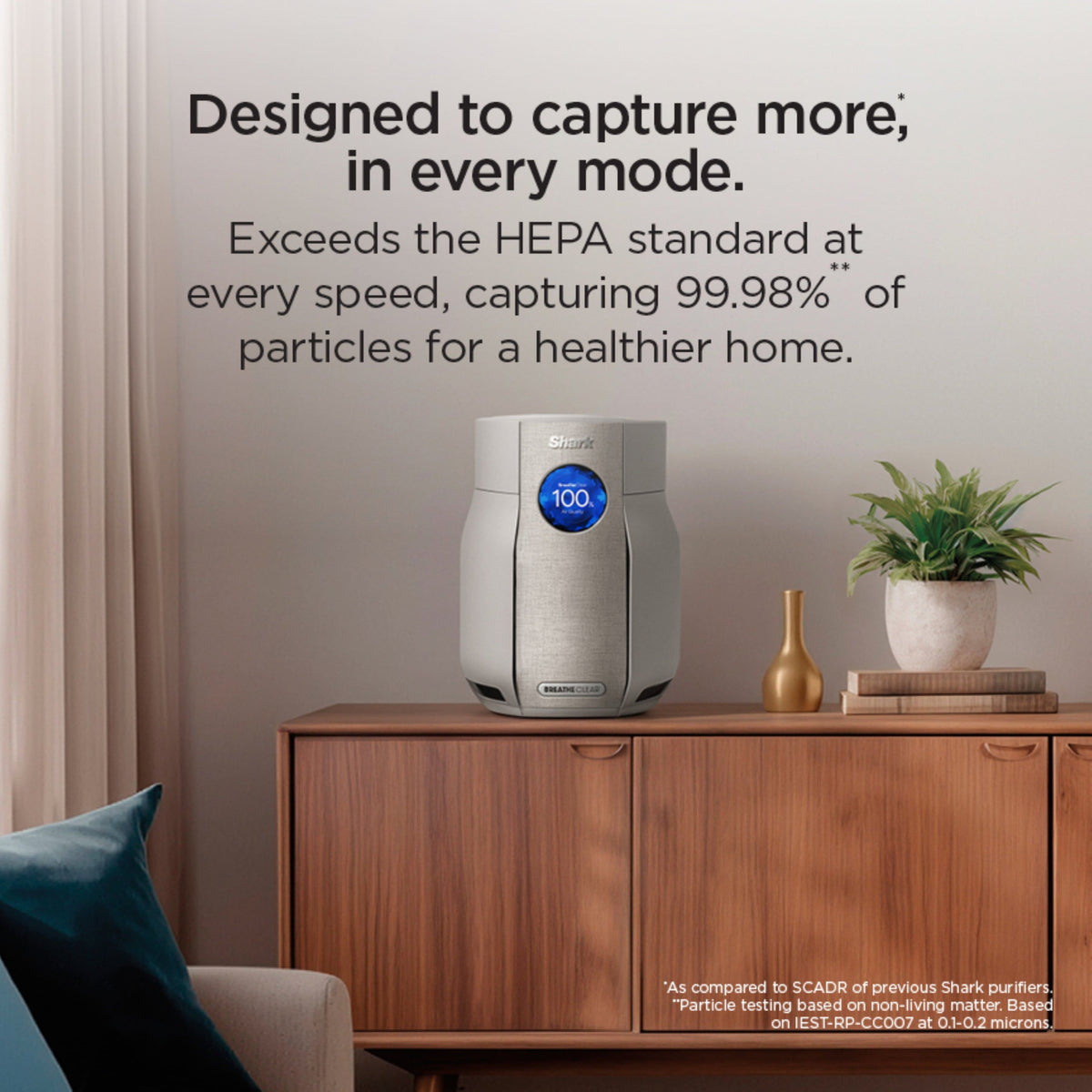 Shark - BreatheClear Compact Pro Air Purifier with NeverChange, 300 sqft - Dove