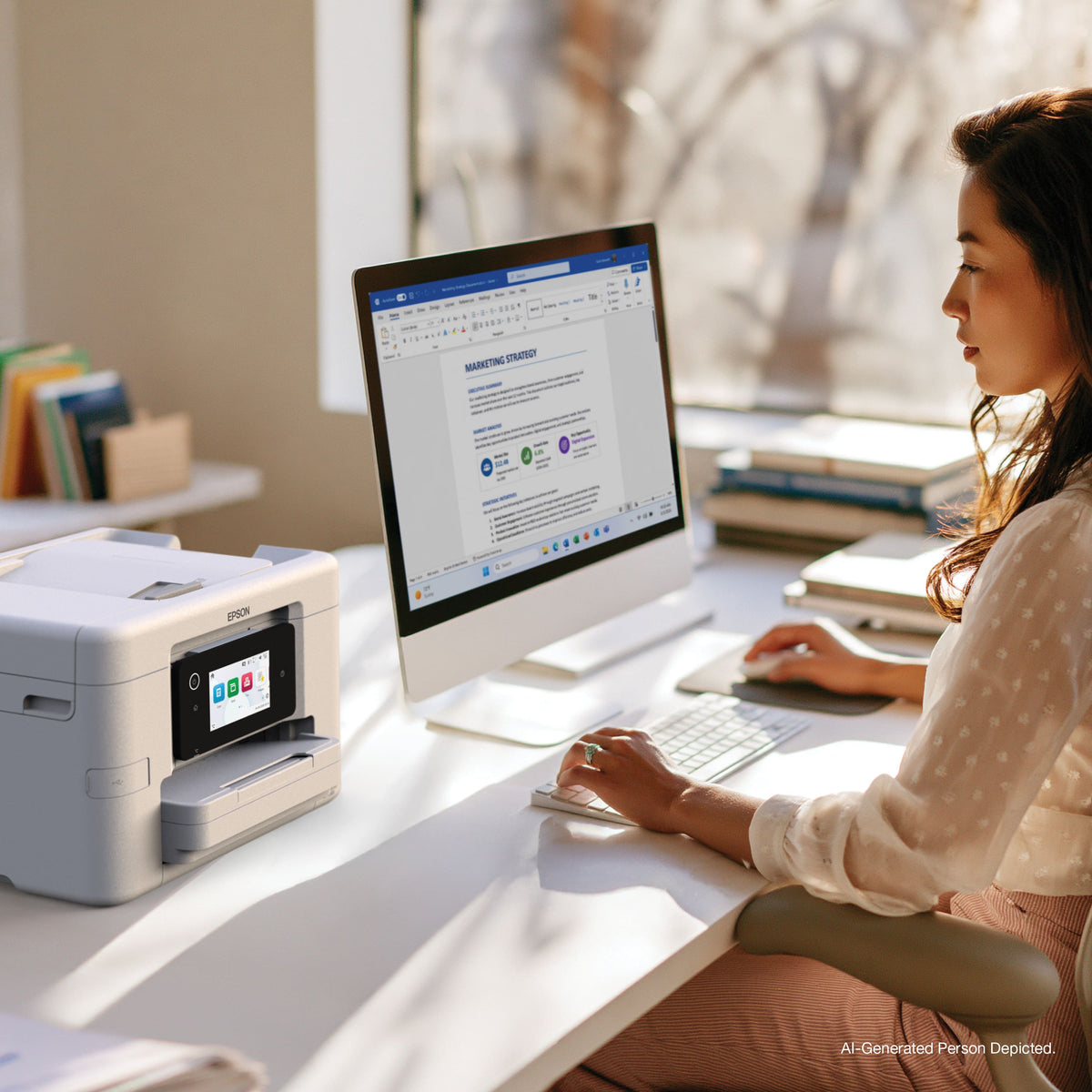 Epson - WorkForce Pro WF-4920 Wireless Color All-in-One Inkjet Printer (C11CM02201) - White