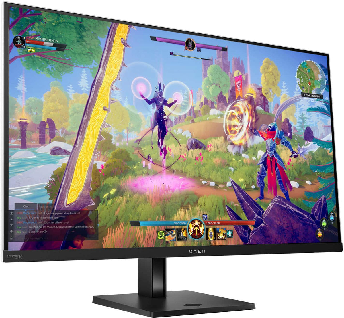 HP OMEN - Transcend 31.5" QD-OLED 4K UHD 240Hz G-SYNC Compatible Gaming Monitor with Adjustable Height - Black/White