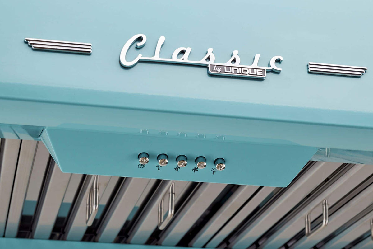 Unique Appliances - 30 inches - Externally Vented - Under cabinet Range Hood - Ocean Mist Turquoise
