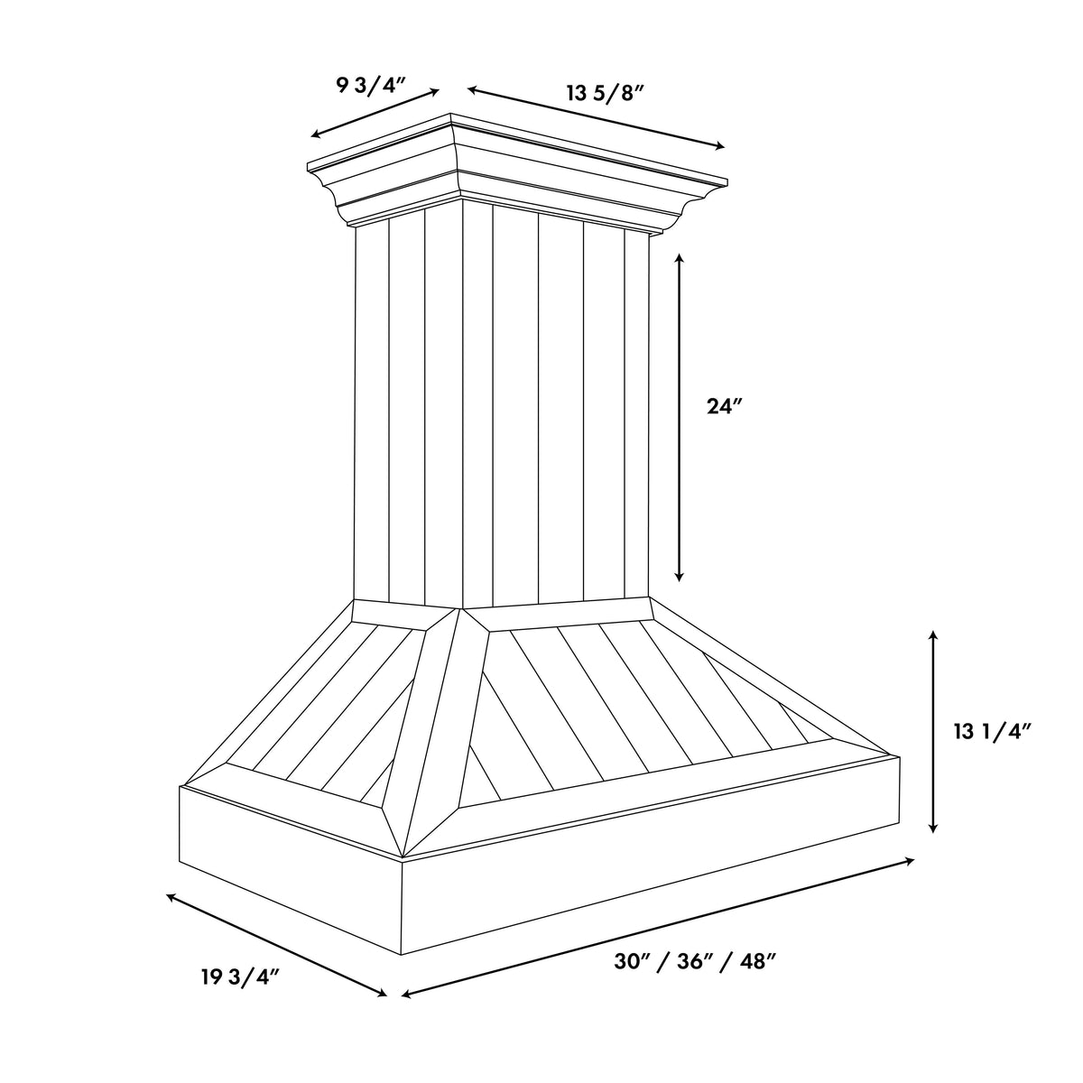 ZLINE - 30 inches - Convertible & Recirculating - Wall Range Hood - Shiplap Bright White