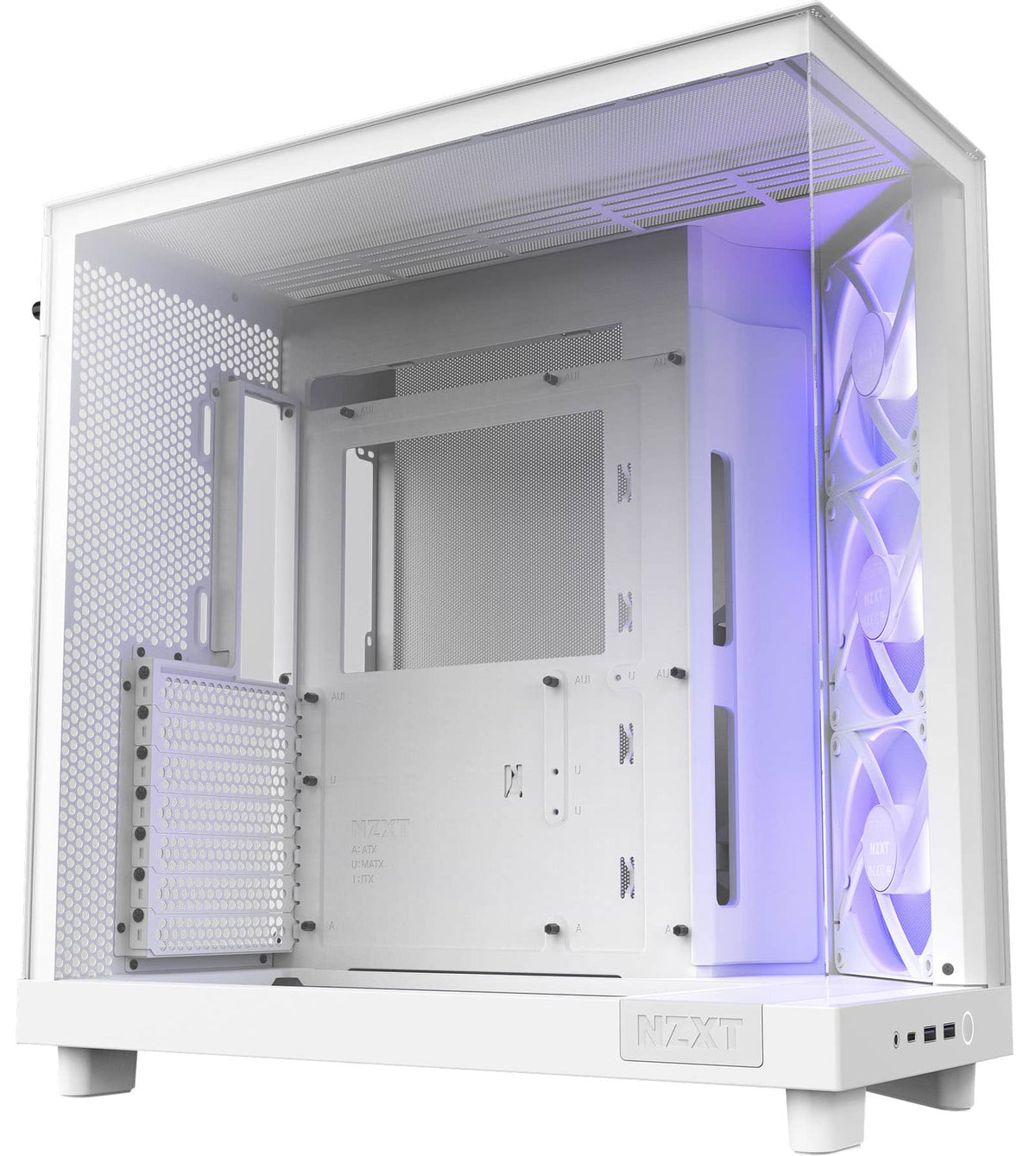 NZXT - H6 Flow RGB ATX Mid-Tower PC Case with Dual Chamber - White
